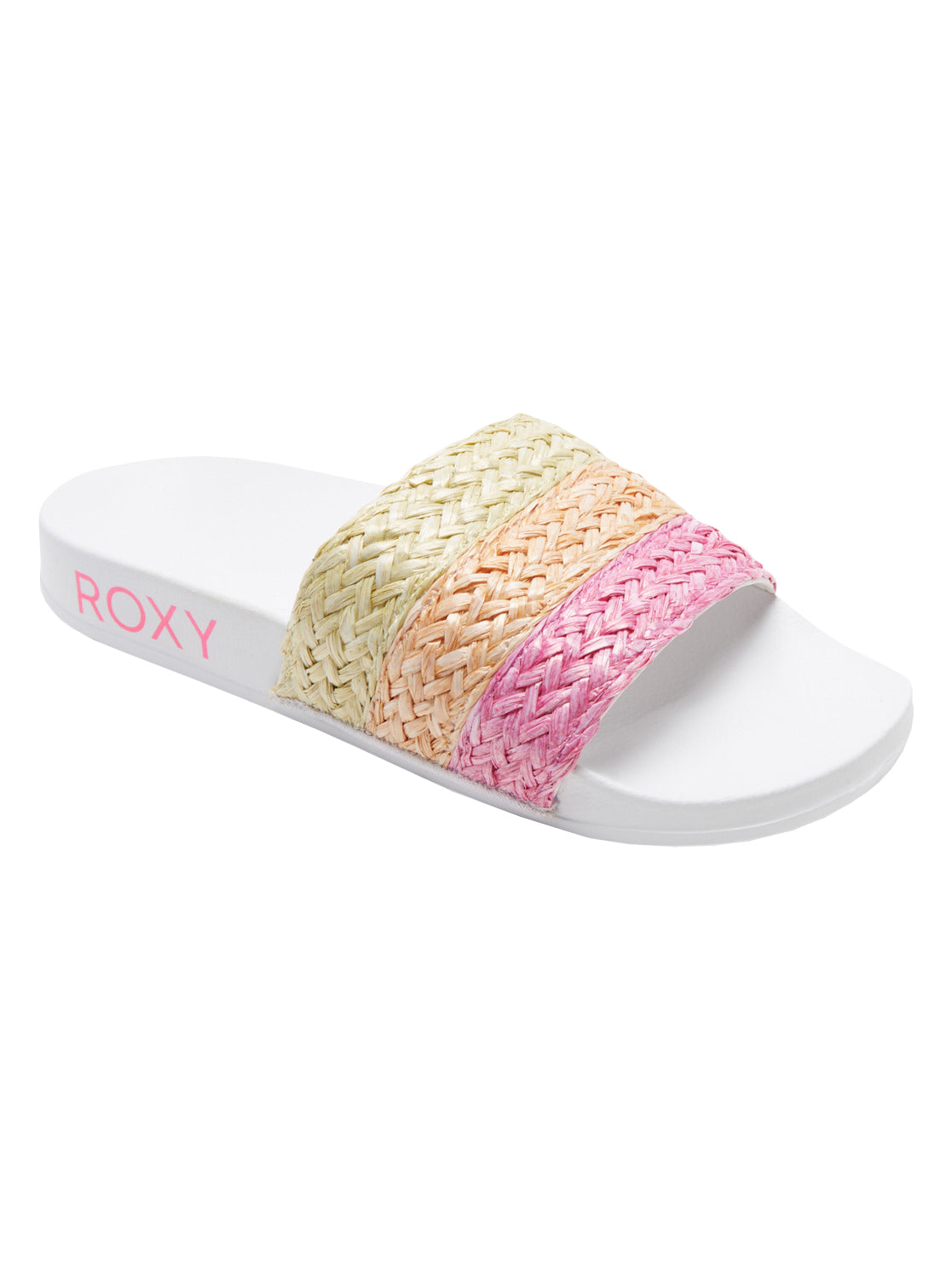 Roxy Slippy Jute Womens Sandal TPO-White-Crazy Pink-Orange 11