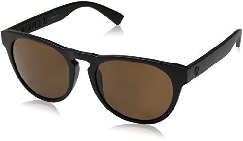 Electric Nashville XL Polarized Sunglasses Matte-Black Ohm-Bronze Round