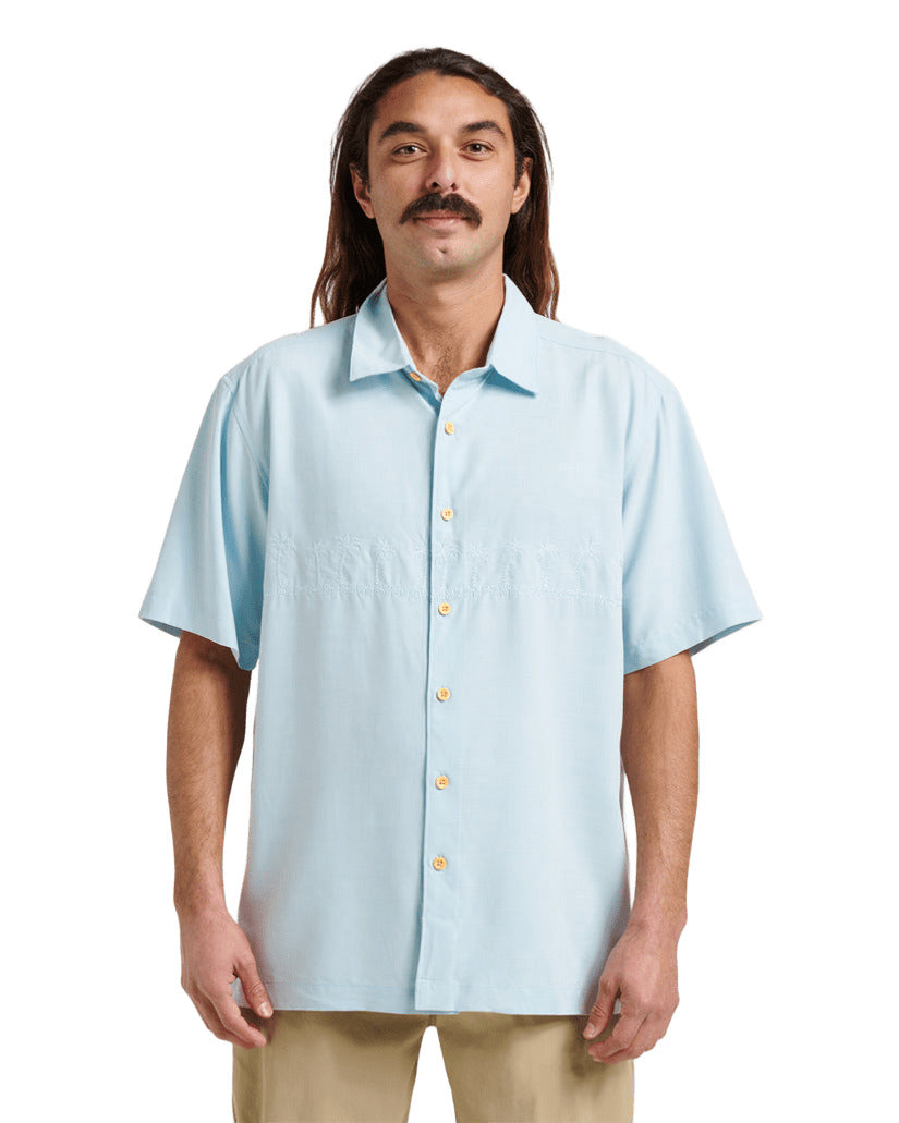 Quiksilver Waterman Tahiti Palms SS Woven BFW0-STERLING BLUE L