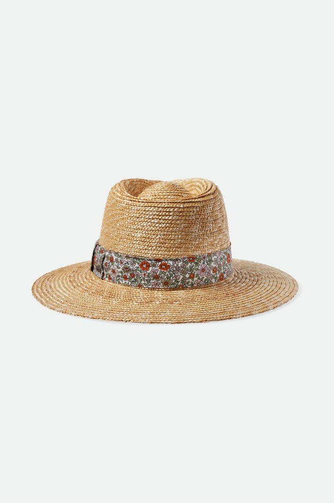 Joanna Short Brim Hat - Honey/White Floral.