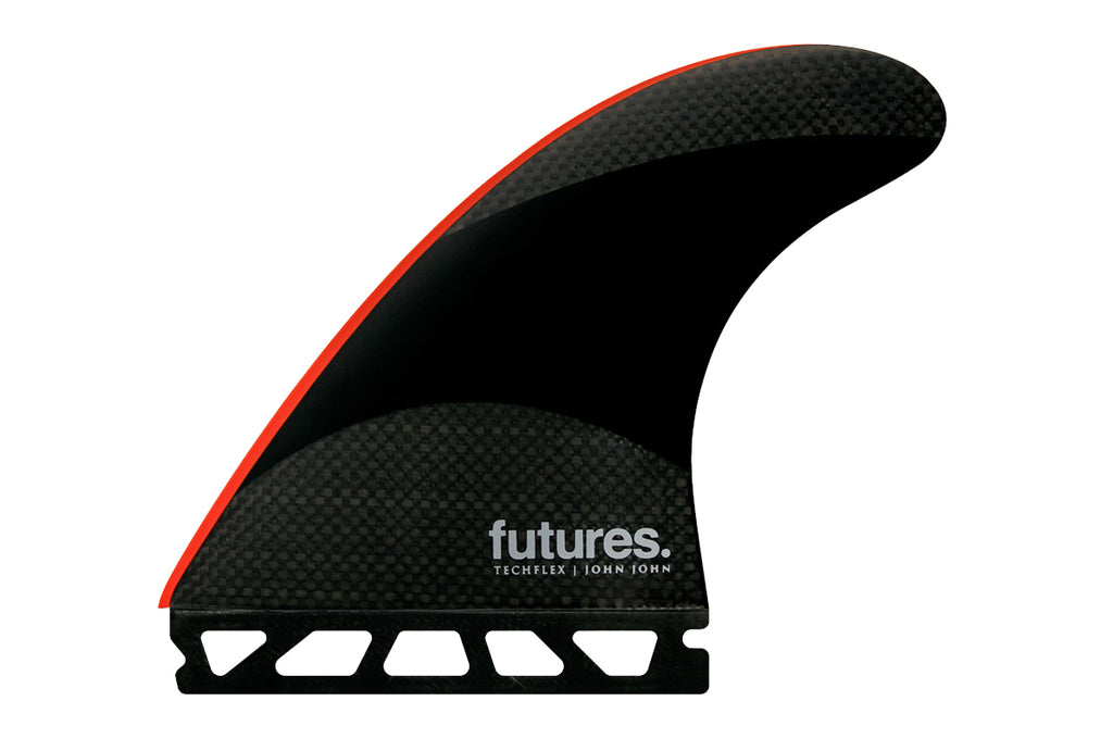 Futures Fins JJF-2 Techflex Thruster Fin Set Black-Neon Red L