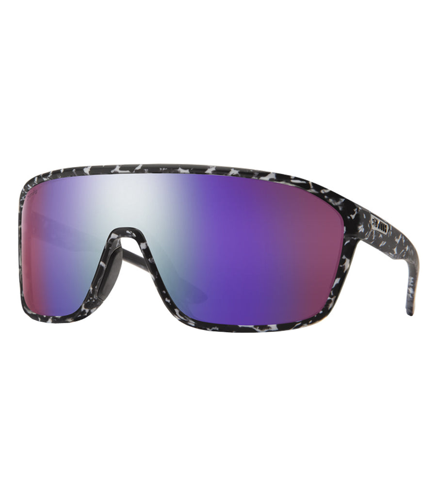 Smith Boomtown Polarized Sunglasses MatteBlackMarble VioletMirror