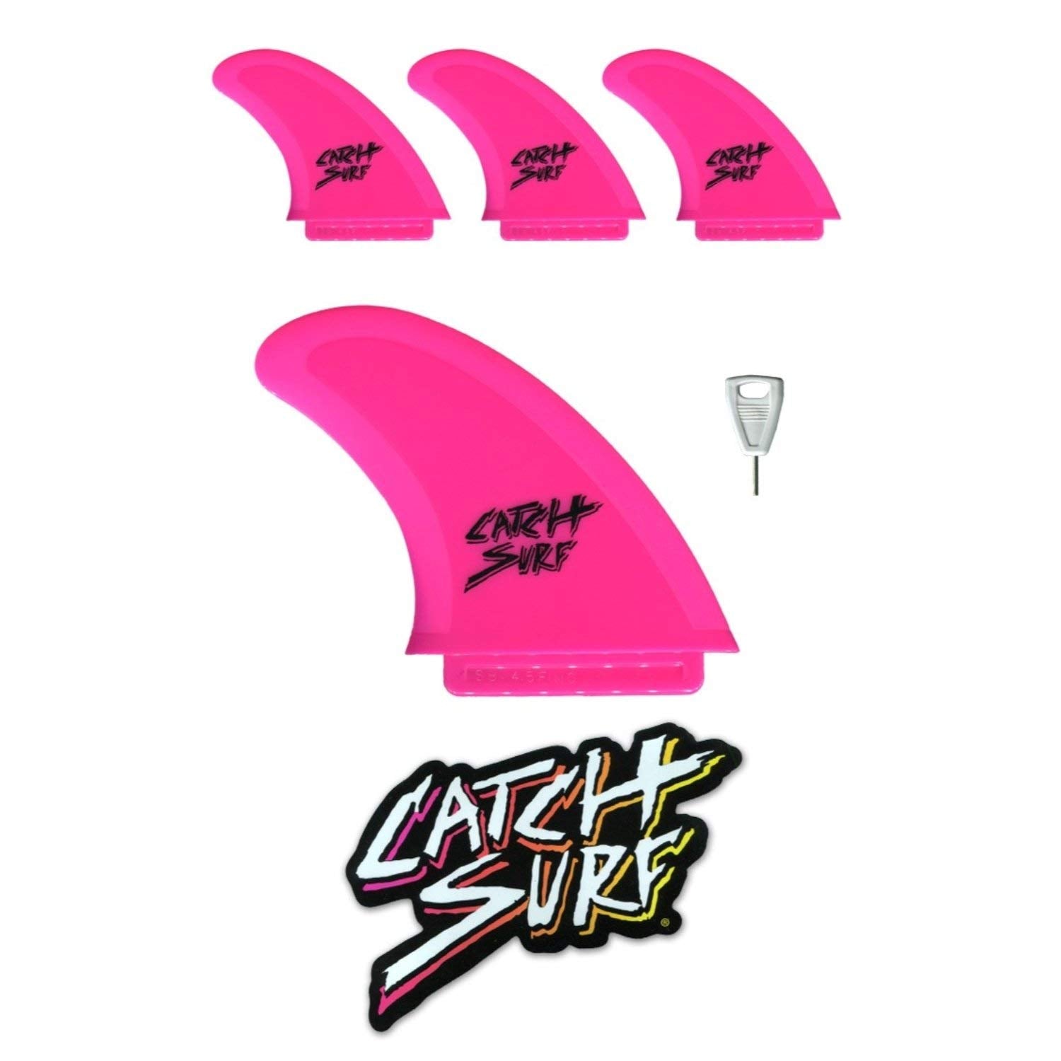 Catch Surf Hi-Performance Safety Edge Fins Quad-Fin Hot Pink