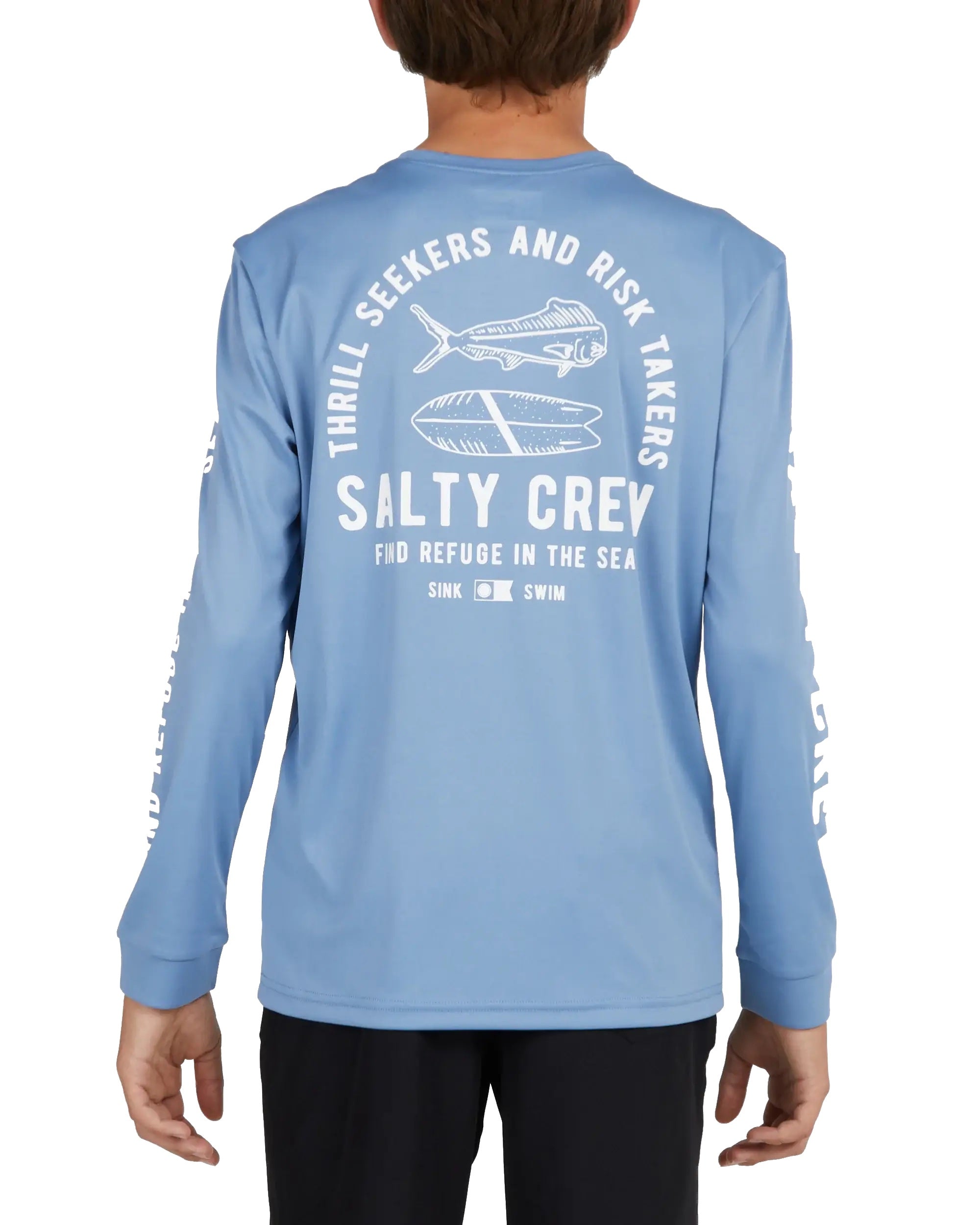 Salty Crew Lateral Line L/S Boys Sunshirt Marine Blue XL