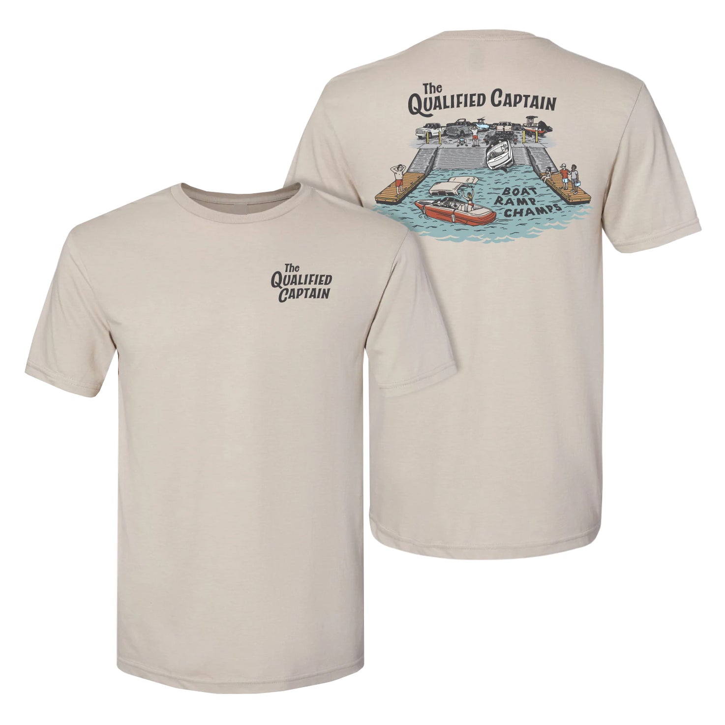 The Qualified Captain Boat Ramp Champ SS Tee Khaki S