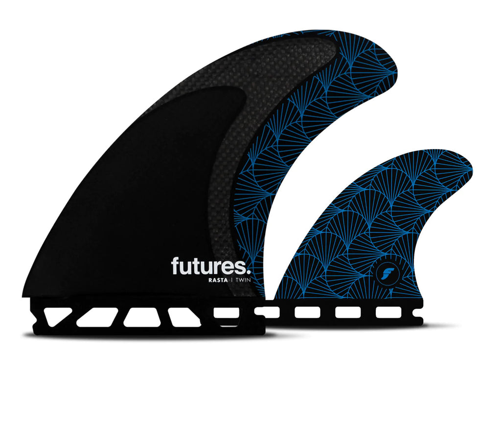 Futures Fins Rasta Twin+1 Honeycomb-Carbon Twin Fins Black-Blue