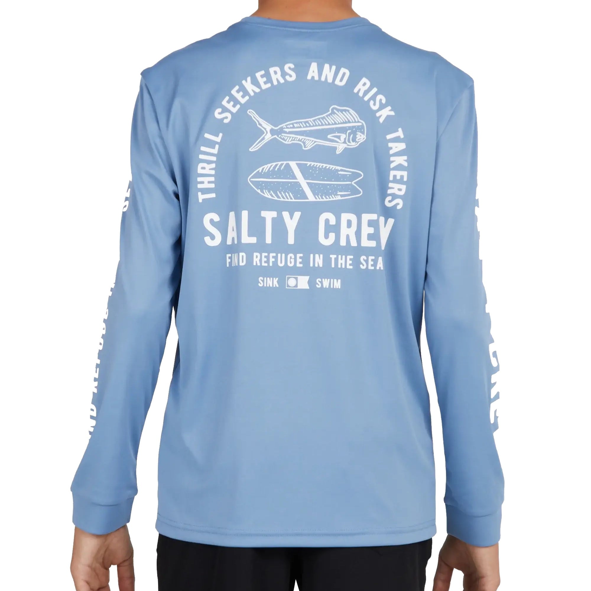 Salty Crew Lateral Line L/S Boys Sunshirt Marine Blue S