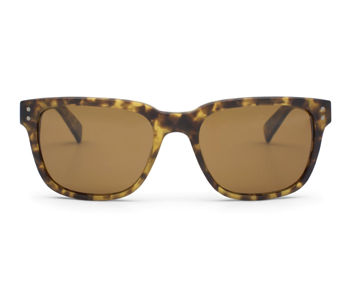 Otis Test of Time Polarized Sunglasses Matte-Amber-Tortoise Brown Square