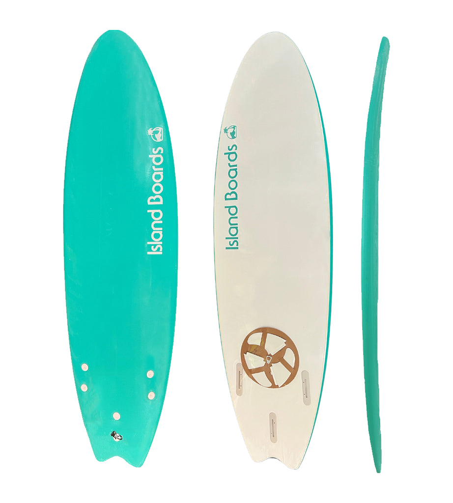 Island Water Sports Swallow Tail Softtop Surfboard Turquoise 6ft6in