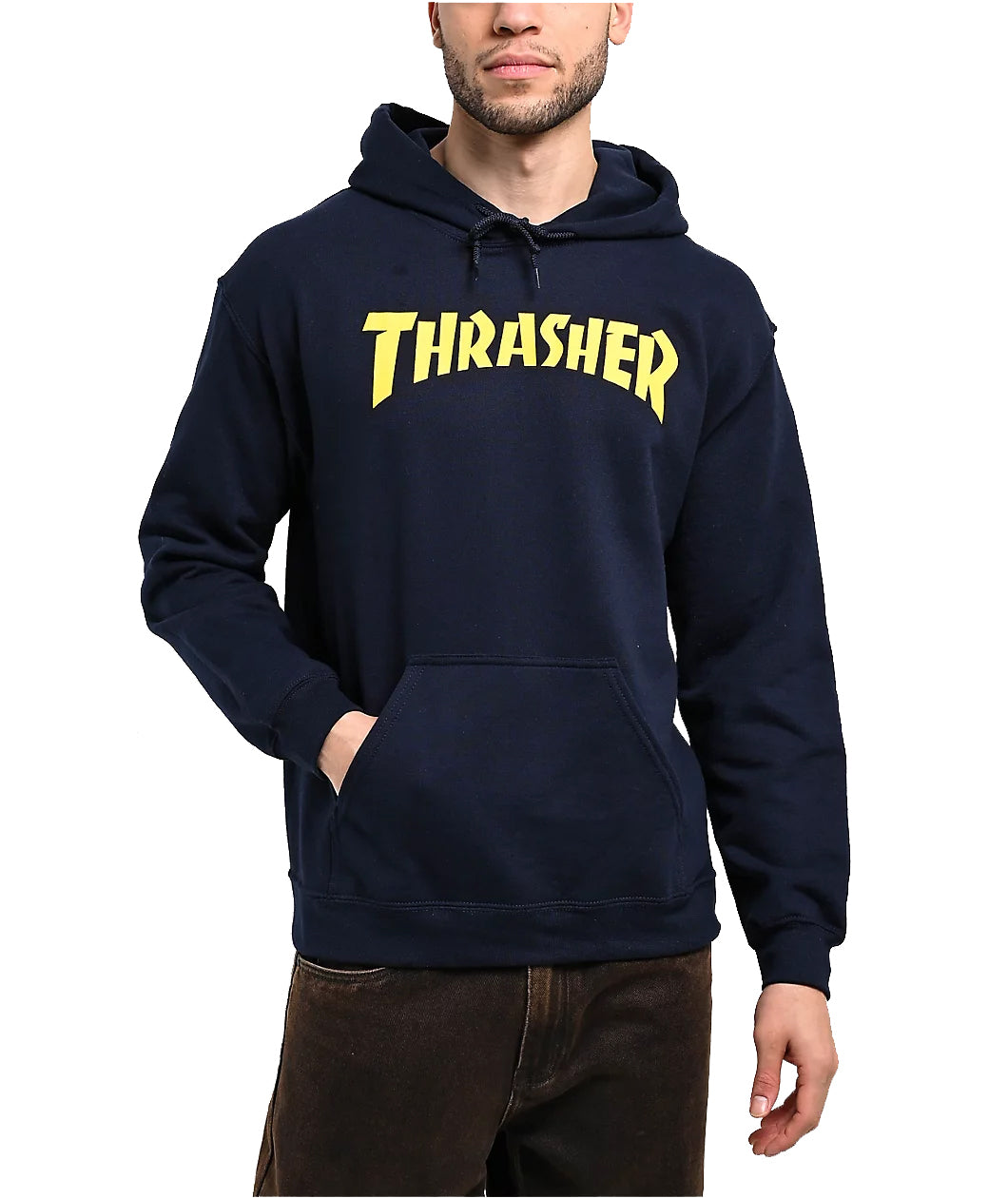 Thrasher Mens Cover Logo Hoodie Navy M
