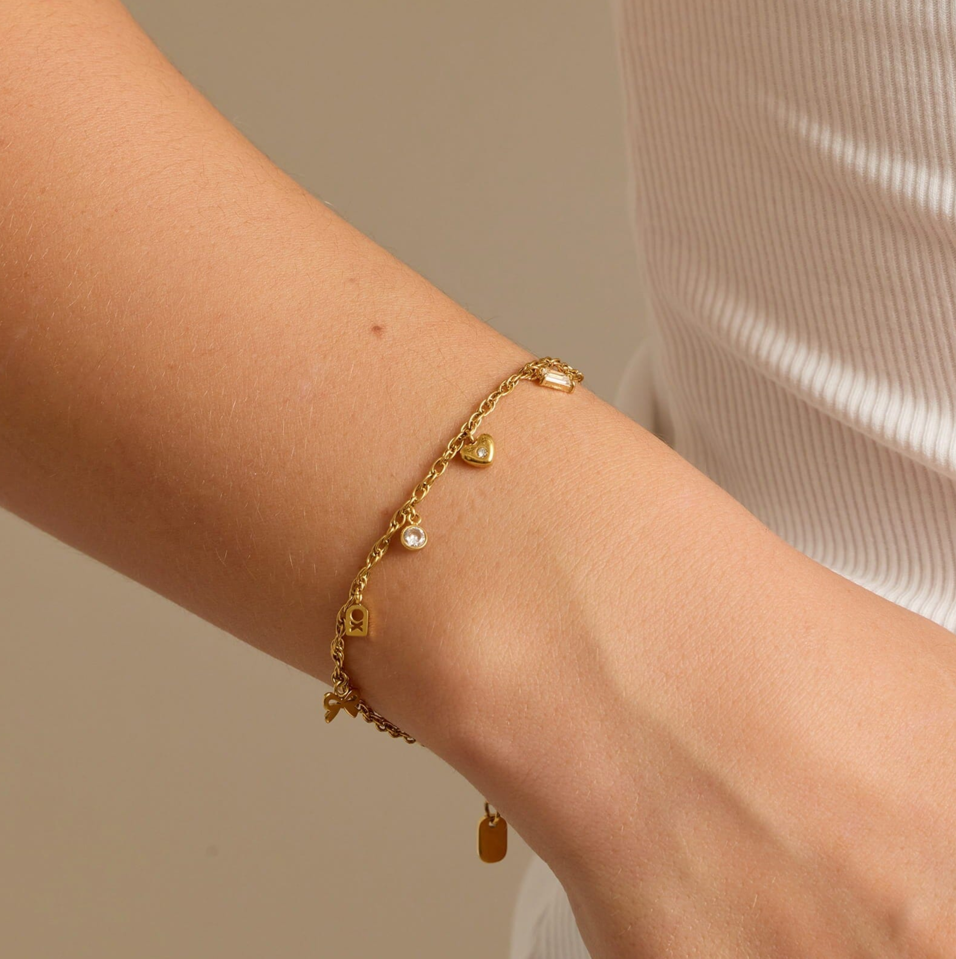 Pura Vida Love Charms Chain Gold Bracelet