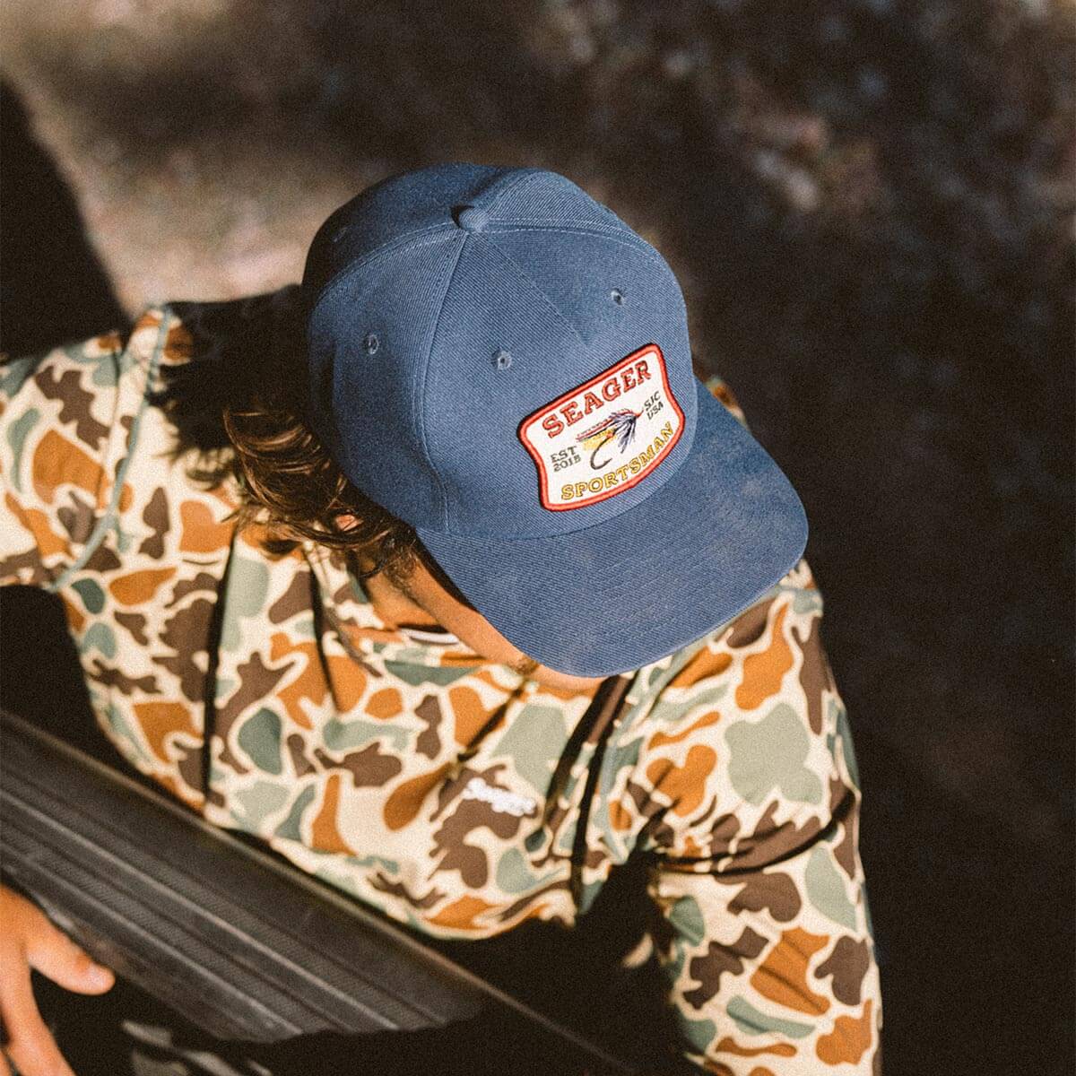 Seager Sportsman Hat Navy OS