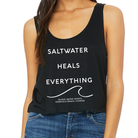 Island Water Sports Saltwater Heals Everything Flowy Boxy Tank Black L