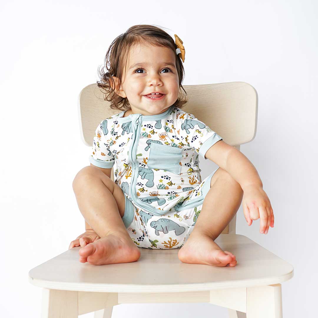 Emerson and Friends Shortie Baby Romper  Manatee 3-6M