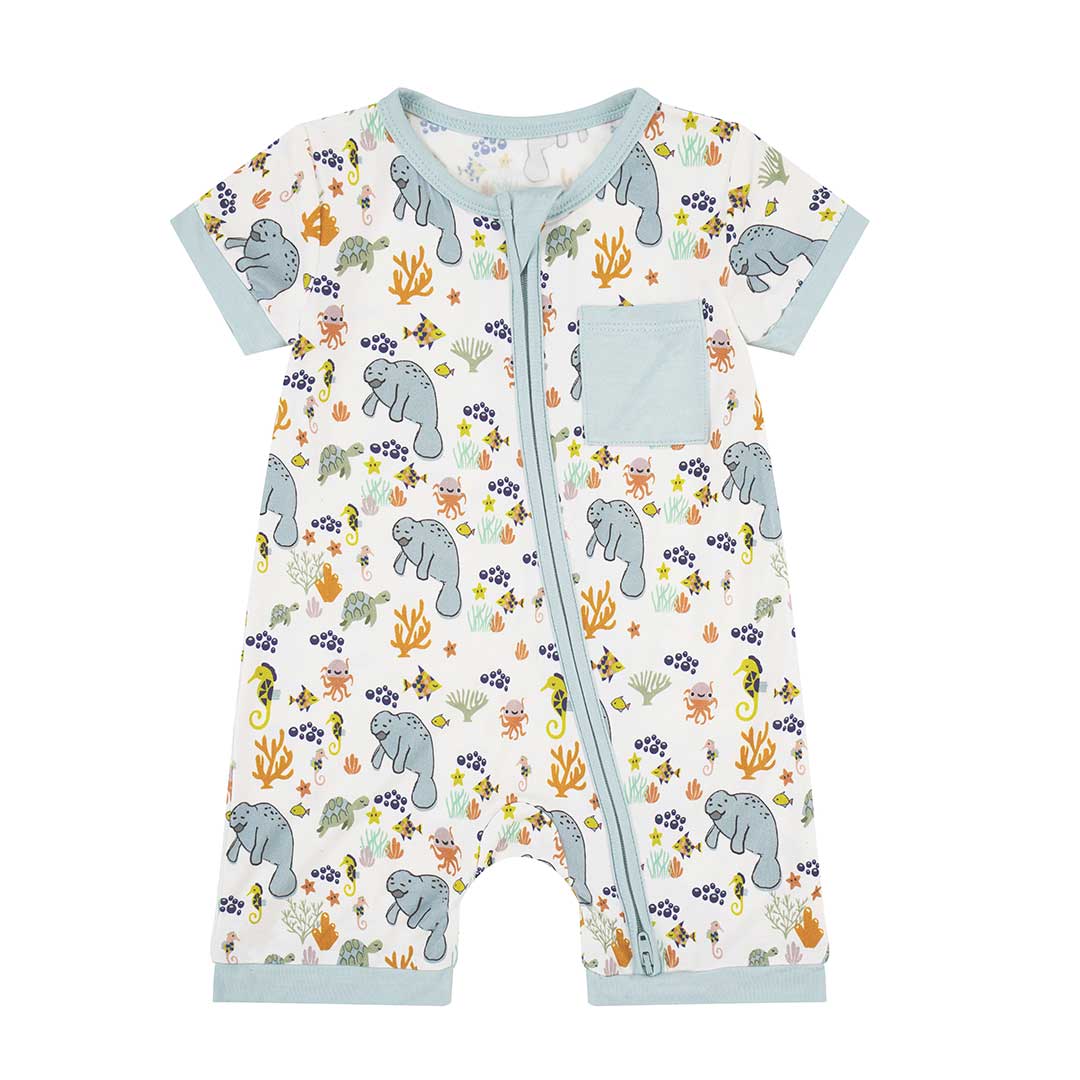 Emerson and Friends Shortie Baby Romper  Manatee 3-6M