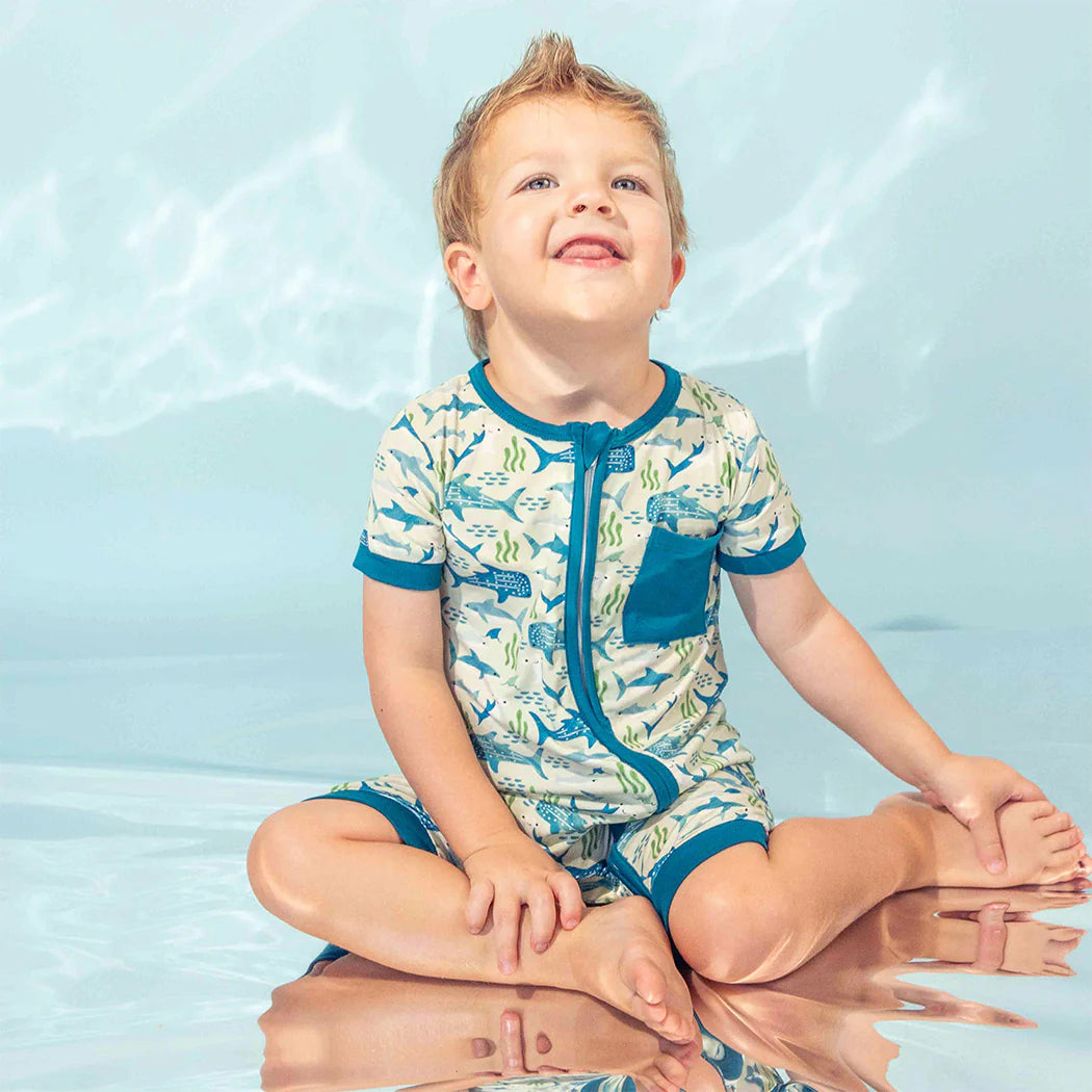 Emerson and Friends Shortie Baby Romper  SharkFriends 6-12M
