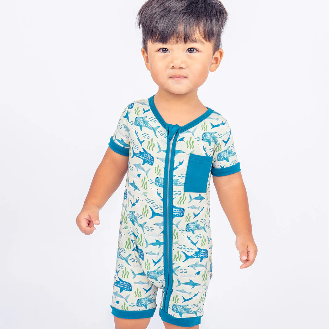 Emerson and Friends Shortie Baby Romper  SharkFriends 0-3M