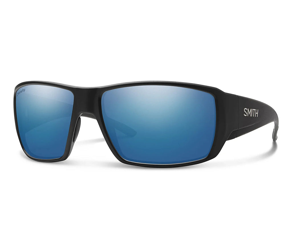 Smith Guides Choice Polarized Sunglasses MatteBlack BlueMirror Chromapop