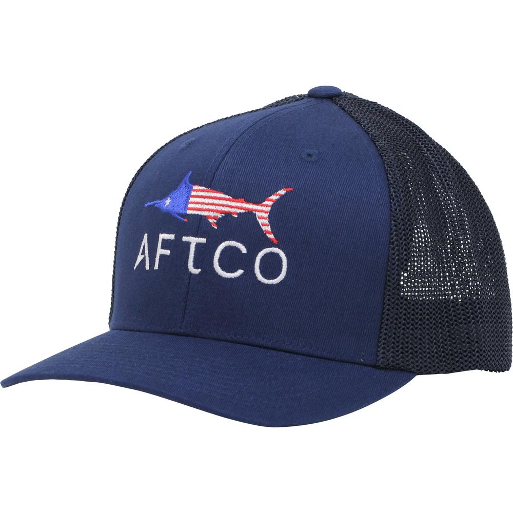Aftco Meric Flexfit Hat Navy L/XL