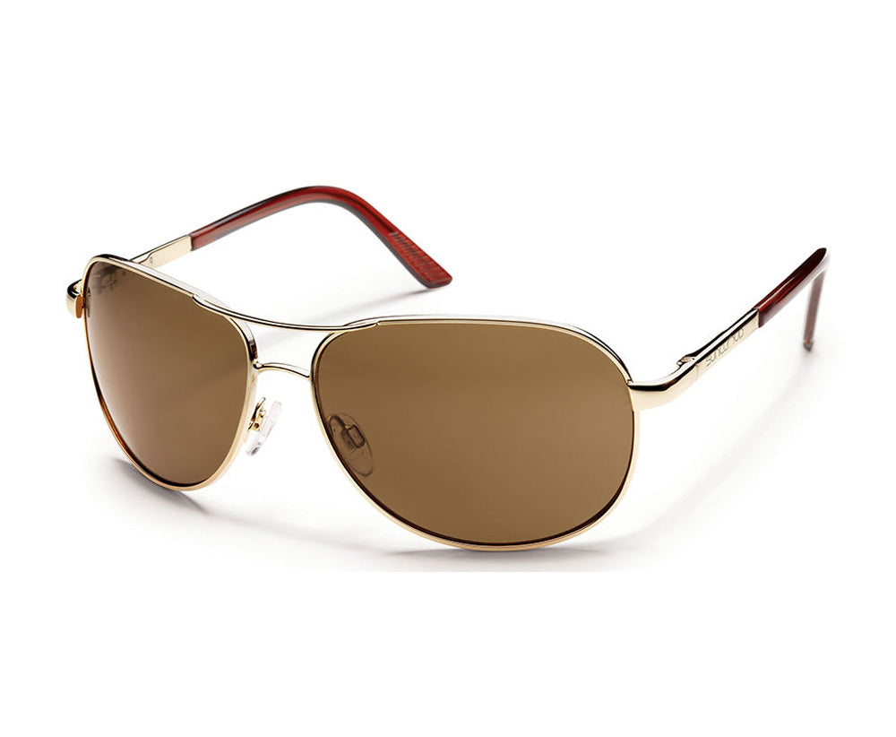 SunCloud Aviator Polarized Sunglasses Gold Brown Aviator