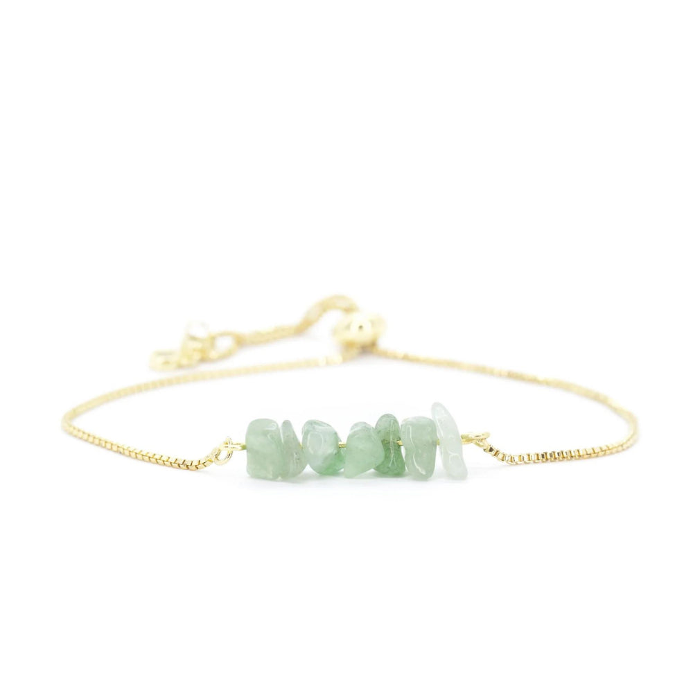 Salty Cali Gold Rock Candy Bracelet Green Jade OS