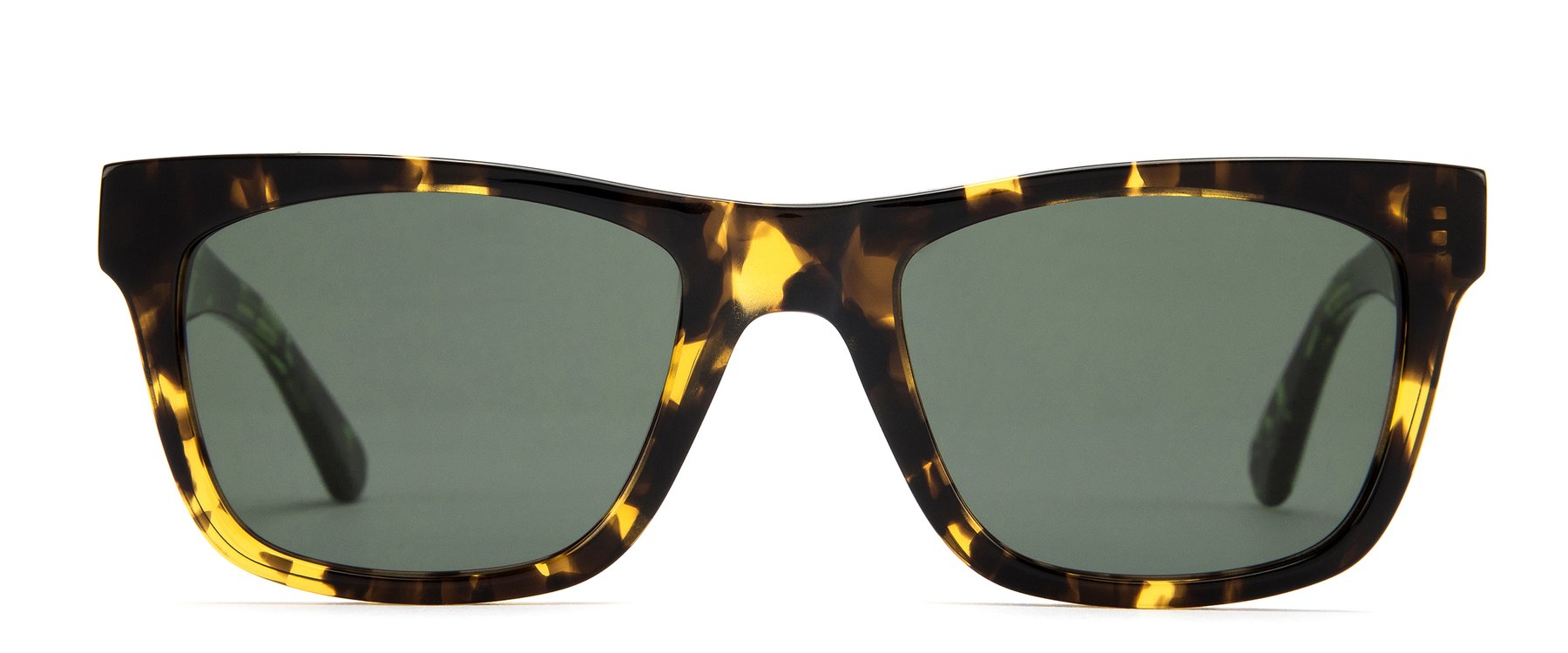 Otis Hawton Polarized Sunglasses Dark Tort Green Square