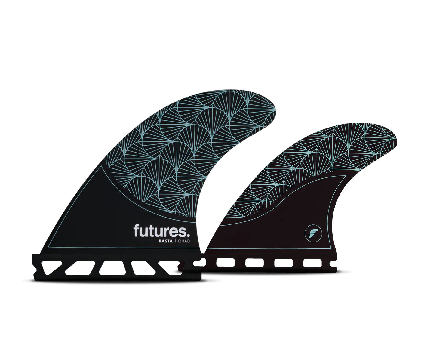 Futures Fins Rasta Honeycomb Quad Fin Black-Teal