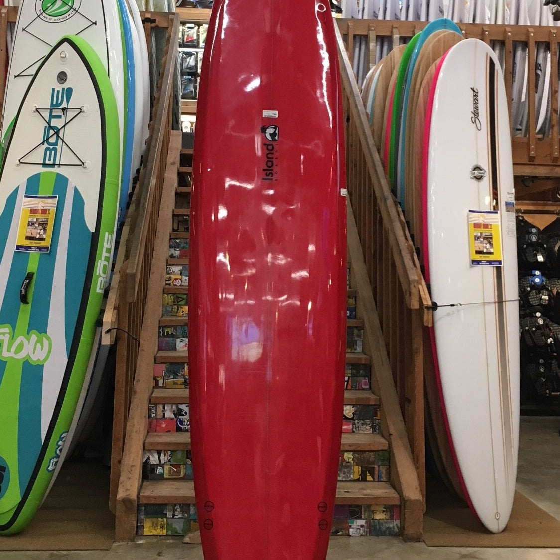 Island Water Sports Longboard Red Resin Tint 8FT 0IN