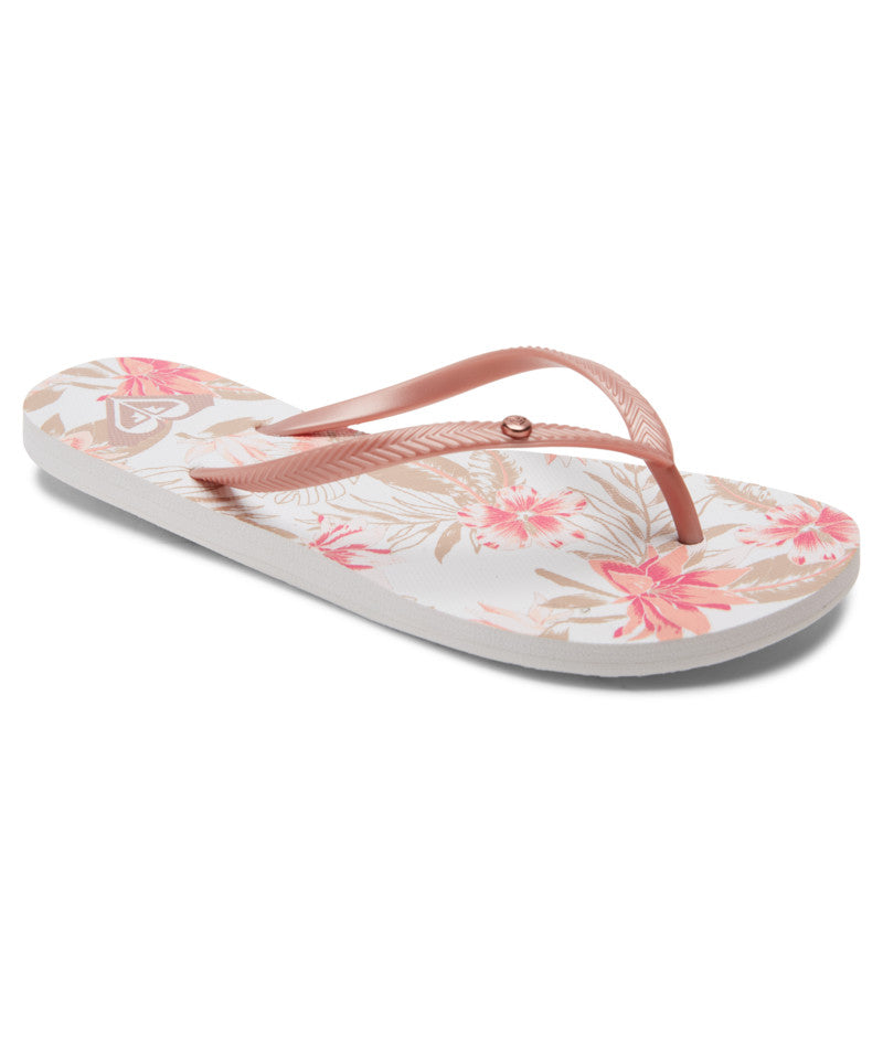 Roxy Bermuda Print Womens Sandal WPN-White-Pink 11