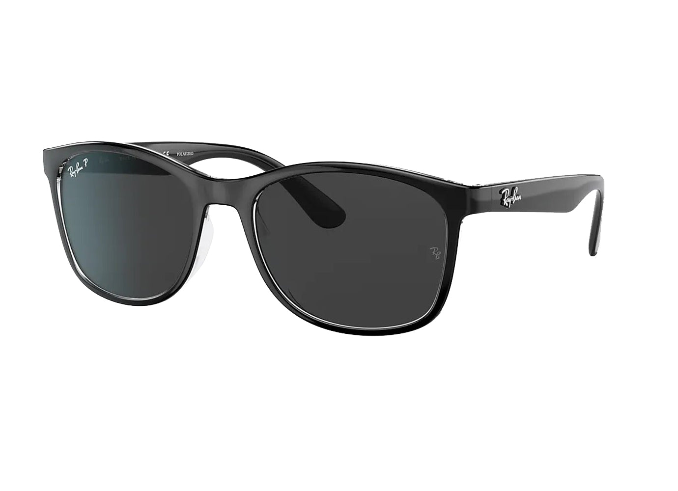 Ray Ban 0RB4374 Polarized Sunglasses BlackTransparent Black