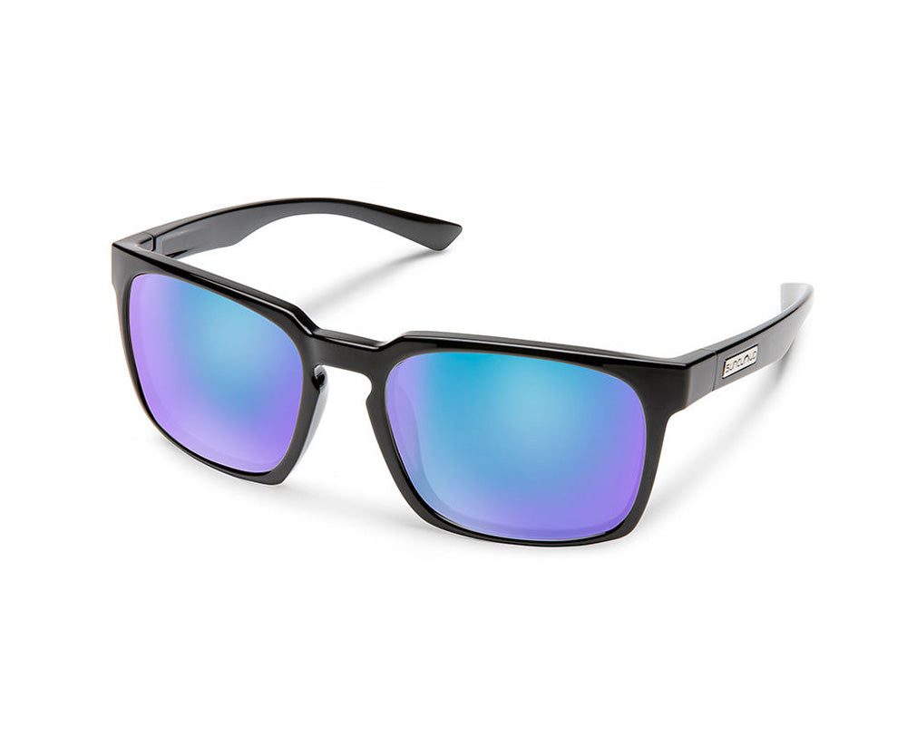 SunCloud Hundo Polarized Sunglasses Black BlueMirror Square