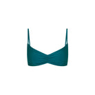 KULANI KINI Gathered Mini Crop Bikini Top LagunaHaze S
