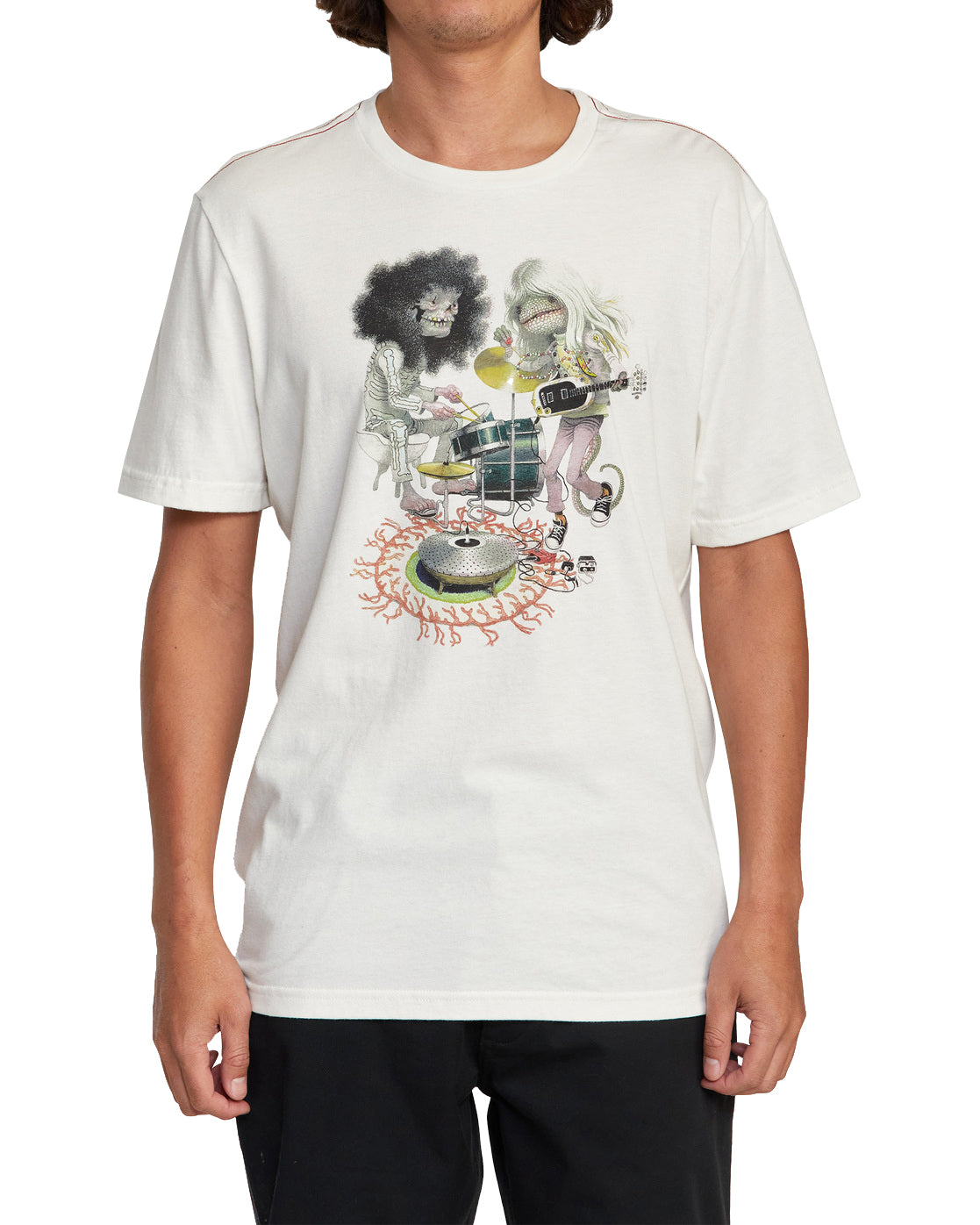 RVCA Band Practice SS Tee ANW-AntiqueWhite L