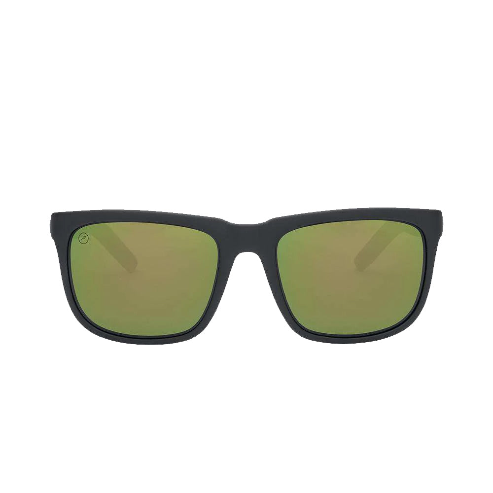 Electric Knoxville Sport Polarized Sunglasses Matte Black Green Square