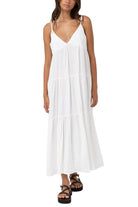 Rhythm Classic Tiered Midi Dress WHT L