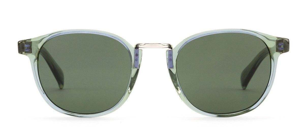 Otis A Day Late Sunglasses Emerald Grey Round