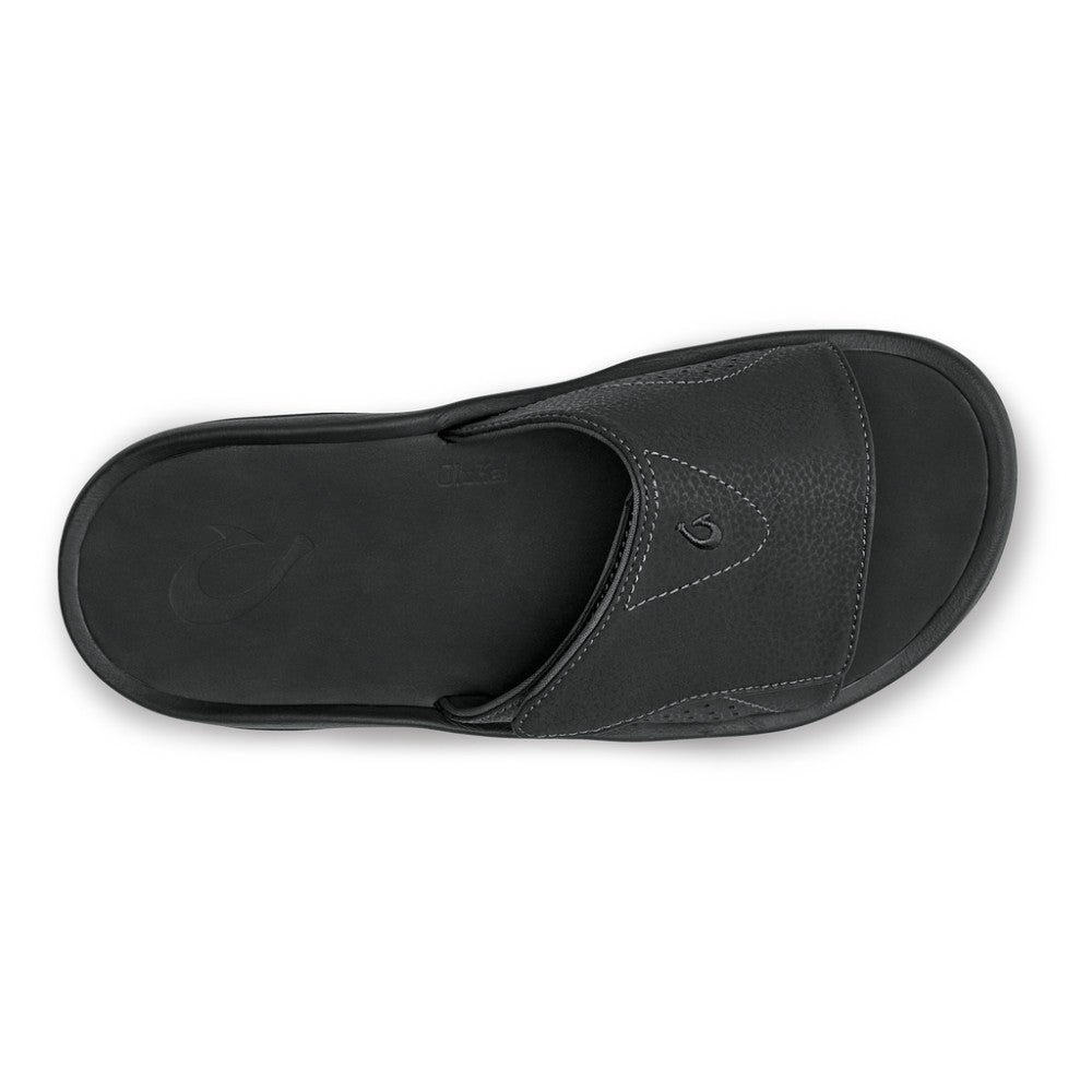 Olukai Nalu Slide Mens Sandal 4040-Black-Black 11