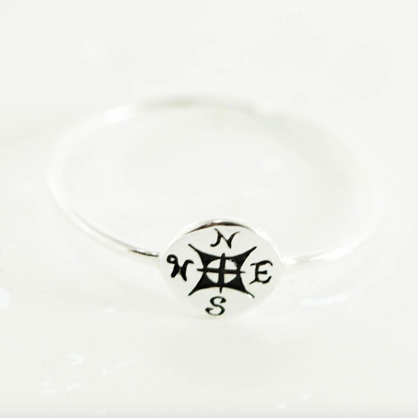 Silver Girl Compass Ring Silver 7 Metal