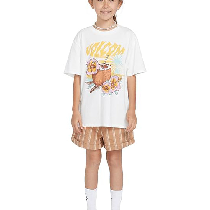 Volcom Lil Girls TRULY STOKED BF TEE SWH S