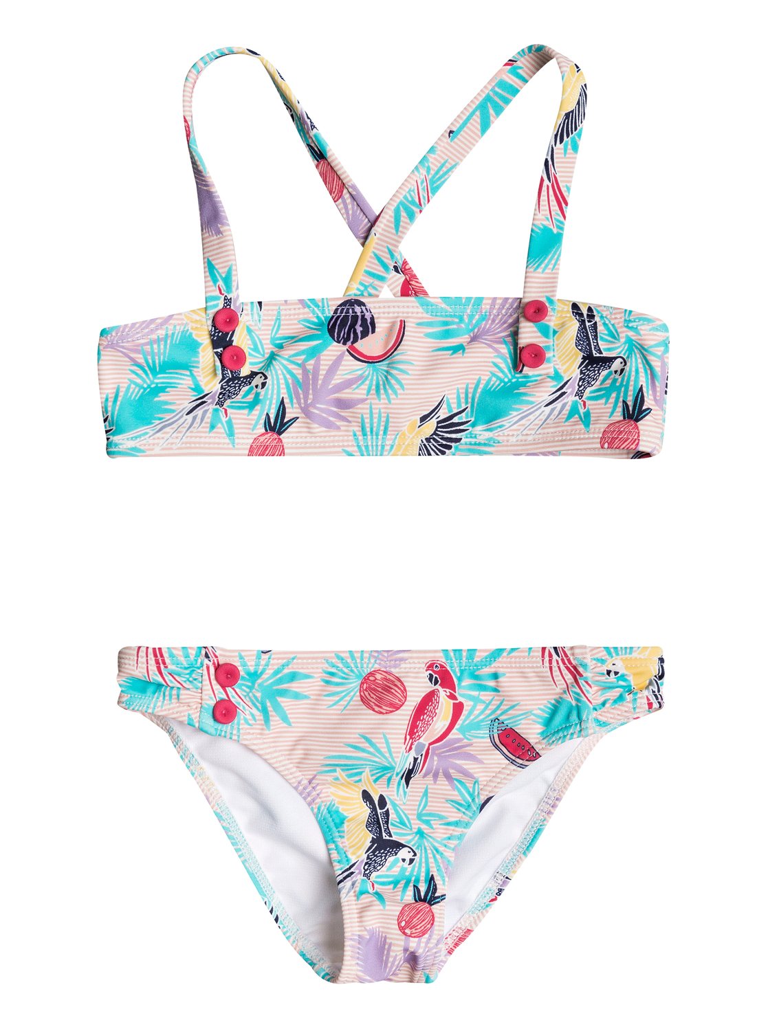 Roxy Girl╒s Vintage Tropical Bandeau Bikini Set MDR6 5