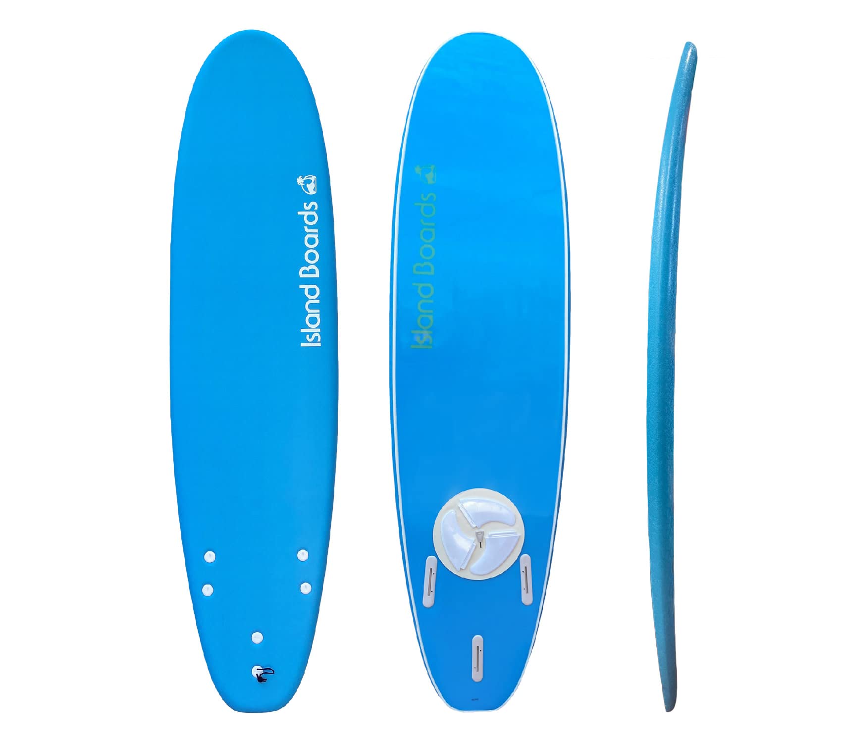 Island Water Sports Classic Softtop Surfboard Azure Blue-Azure Blue 8ft0in