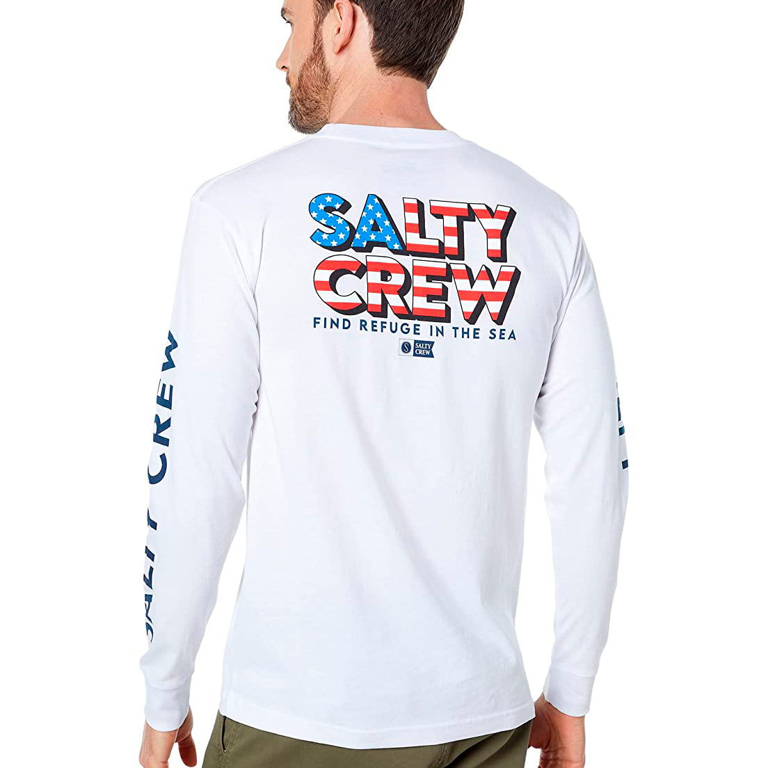 Salty Crew Stars and Stripes LS Tee White S