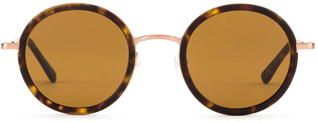 Otis Winston Polarized Sunglasses Matte-Dark-Tortoise Glass Round