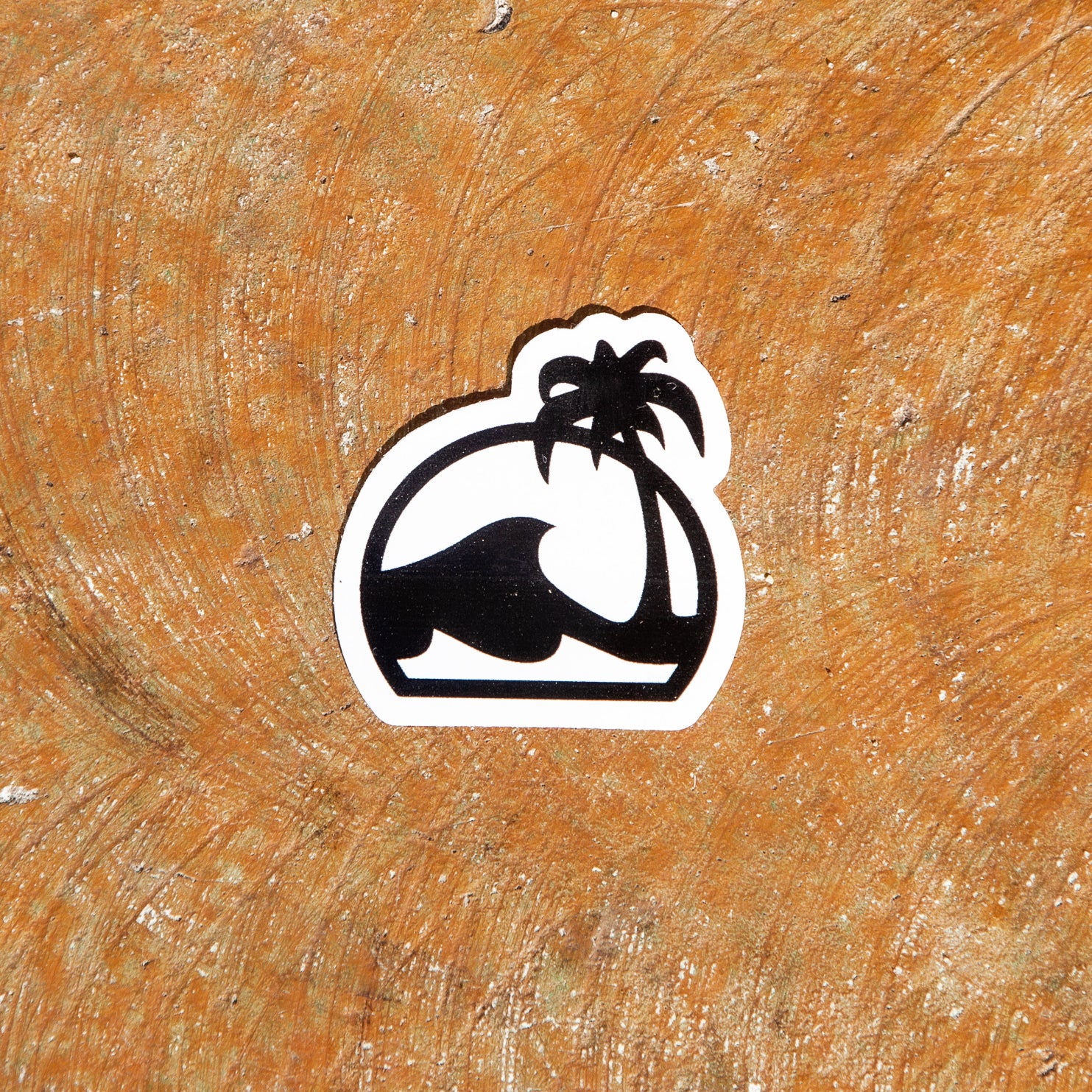 Island Water Sports Palm Sticker Black/White 2" X 1.75"