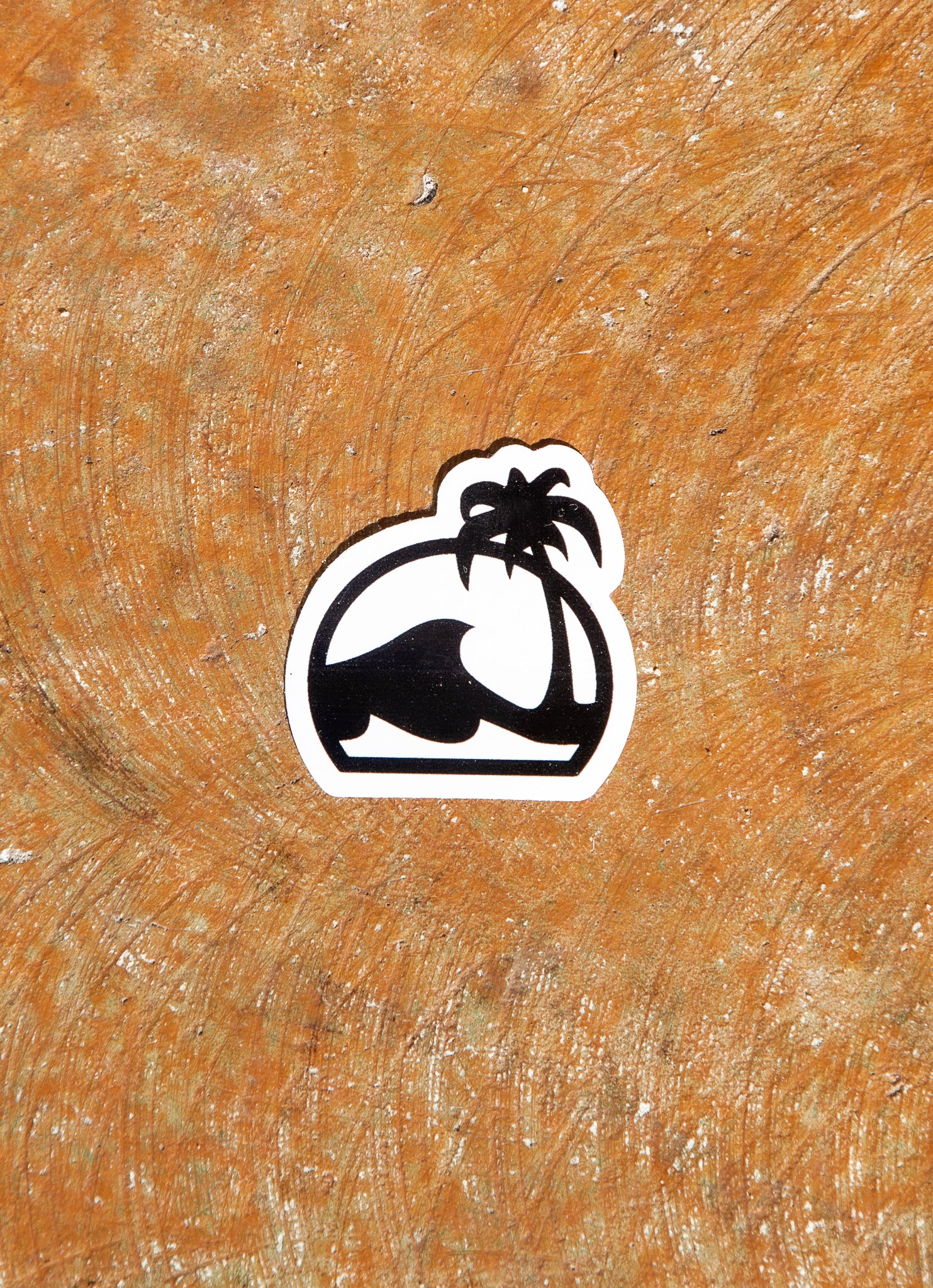 Island Water Sports Palm Sticker Black/White 2" X 1.75"