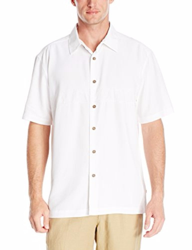 Quiksilver Tahiti Palms Mens Short Sleeve Woven Shirt WBB0-White S