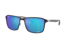 Ray-Ban 0RB3721CH Polarized Sunglasses BlackSilver GreenMirrorBlue