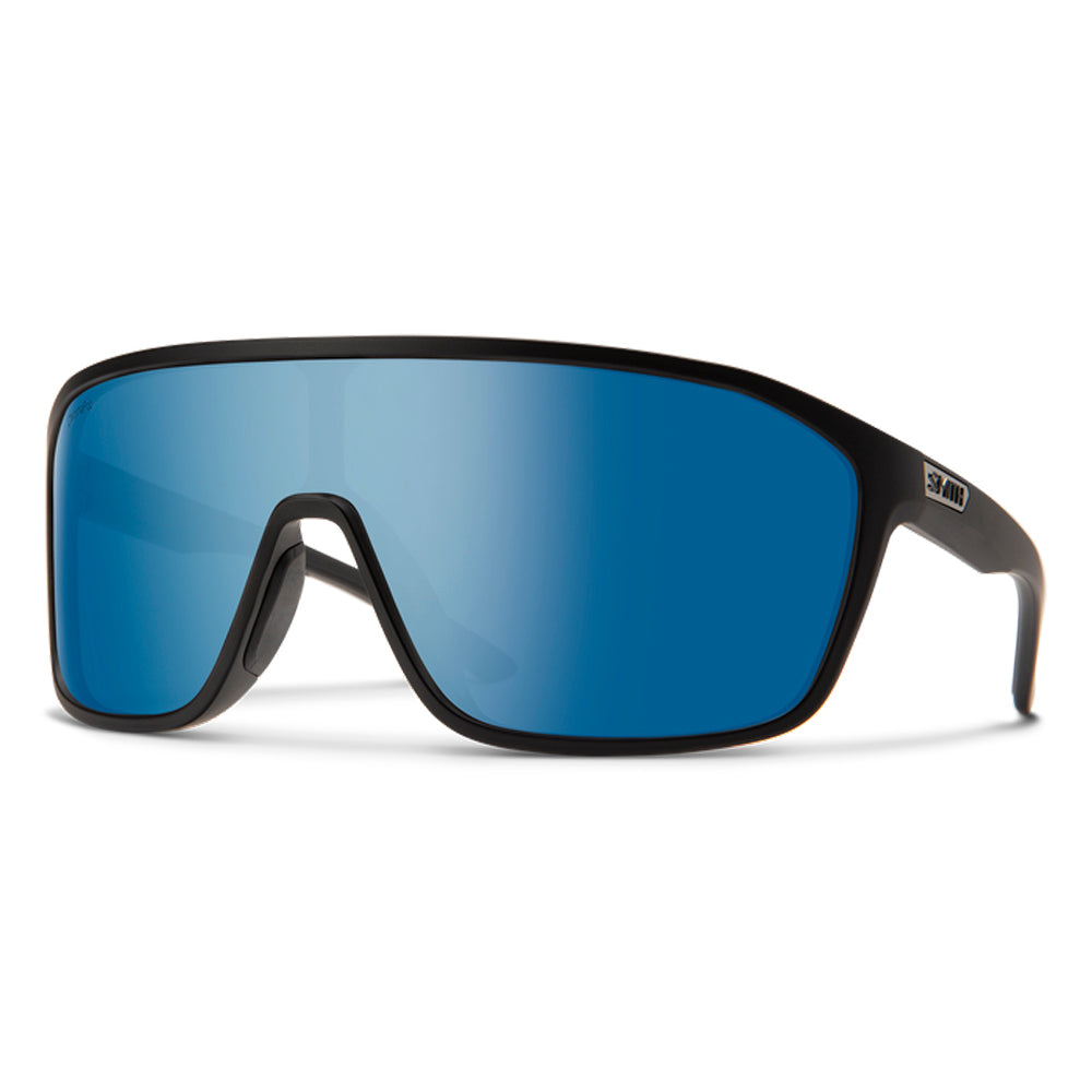 Smith Boomtown Polarized Sunglasses MatteBlack BlueMirror