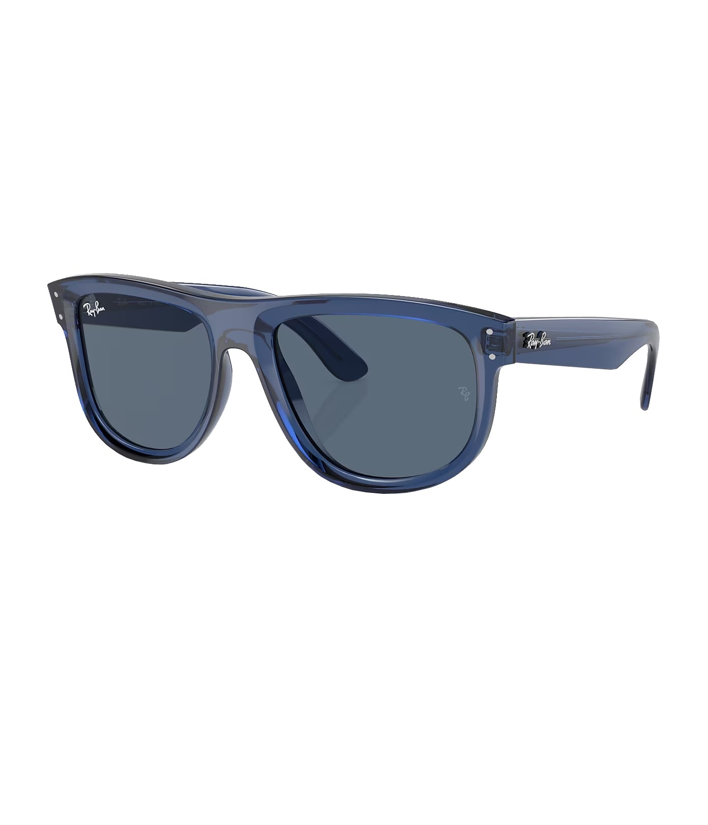 Ray Ban Boyfriend Polarized Sunglasses ReverseTransparentNavyBlue DkBlue Oversized