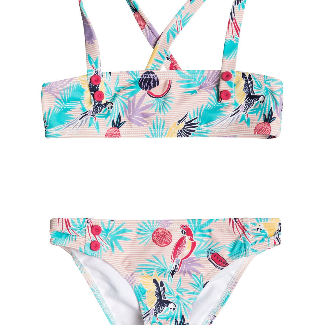 Roxy Girl╒s Vintage Tropical Bandeau Bikini Set MDR6 4